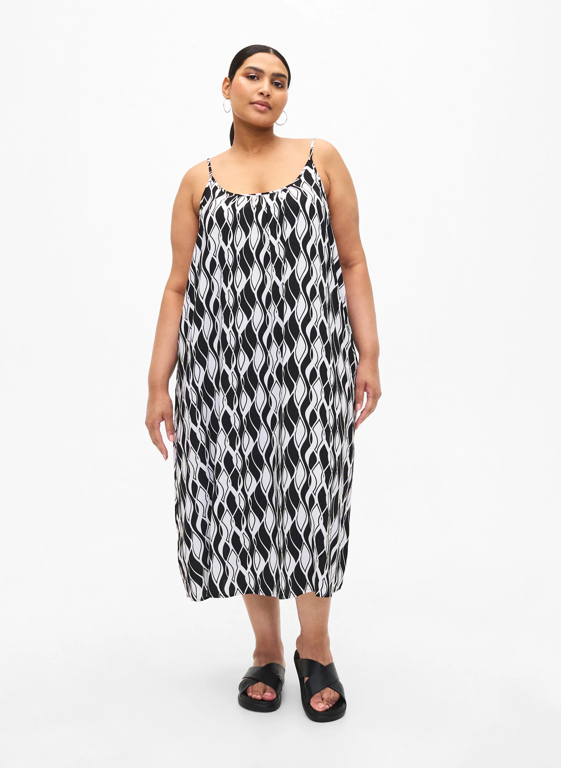 Bandjurk van viscose met print