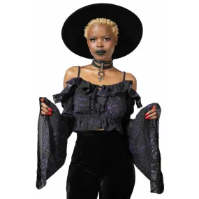 Damesshirt met lange mouwen (top) KILLSTAR - Spirit Hand Chiffon - Zwart