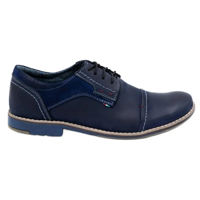 Olivier Leren herenschoenen 253 marineblauw