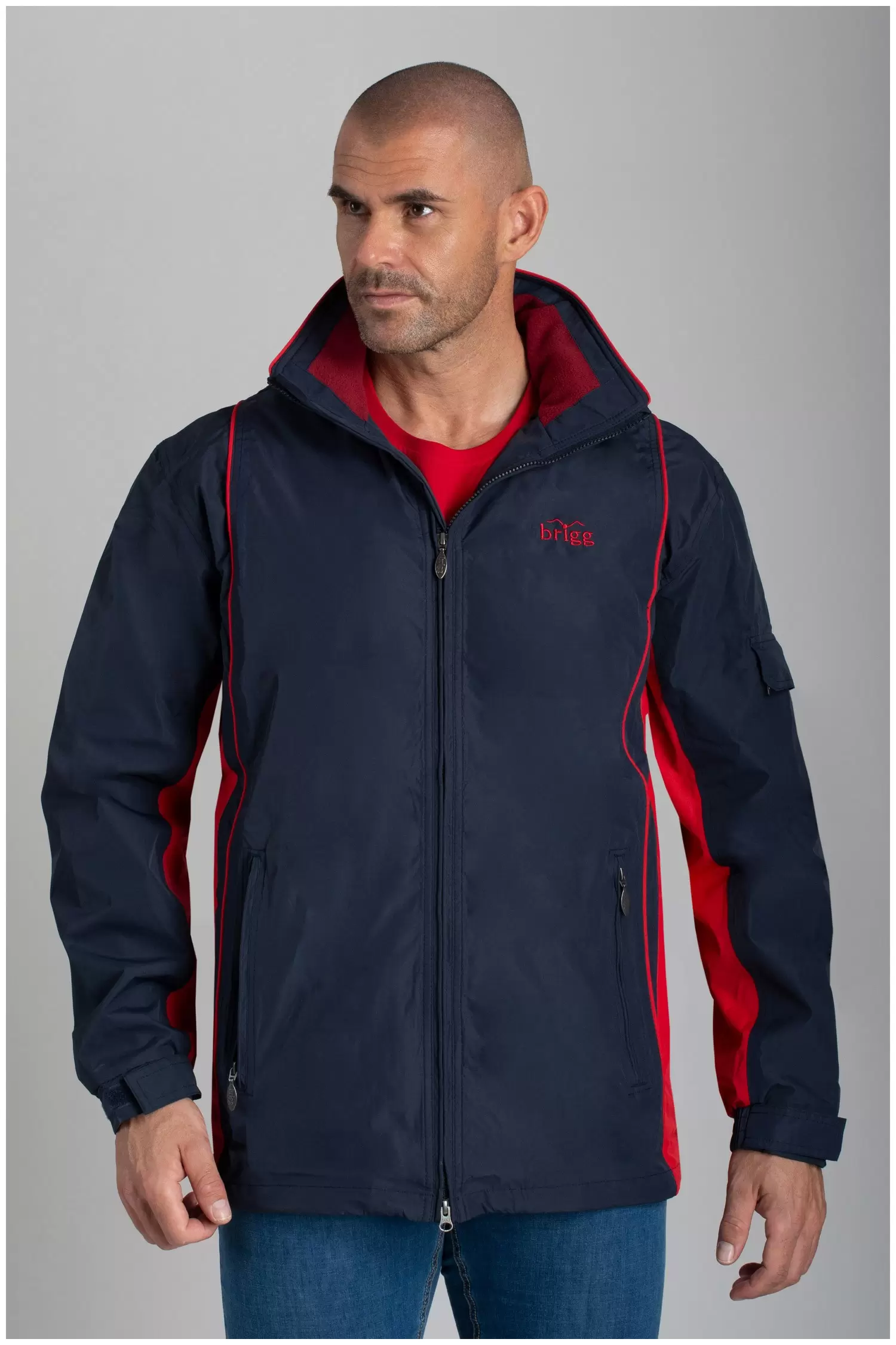 Outdoorjas van Brigg met capuchon.