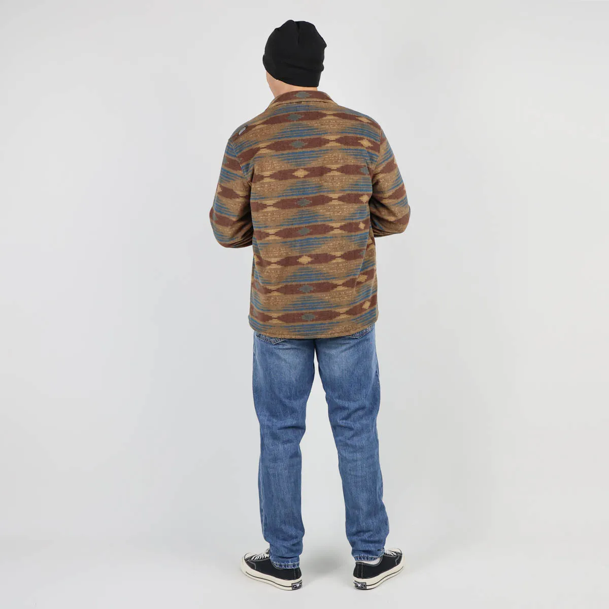 Overshirt van fleece met print SAO