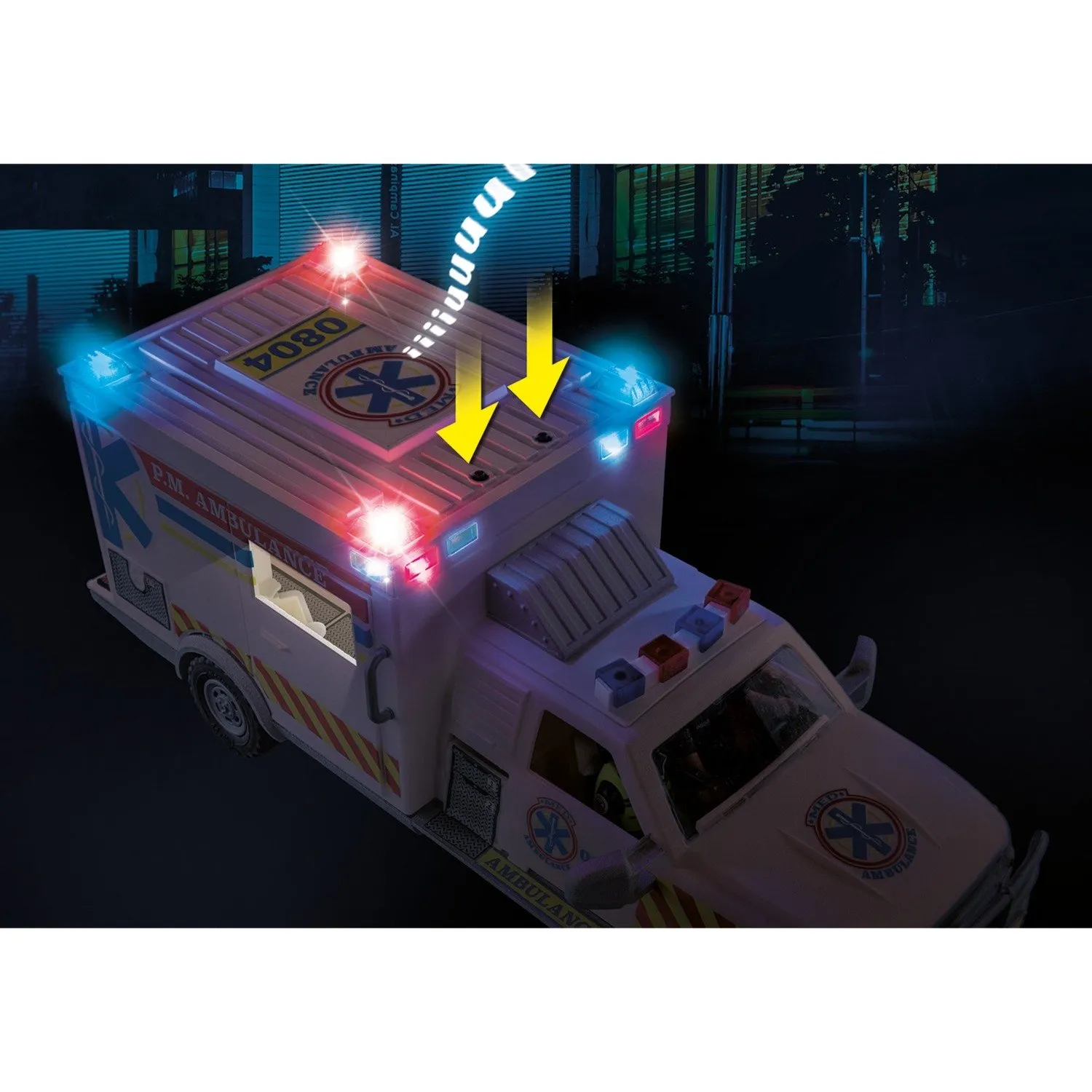 PLAYMOBIL CITY ACTION  REDDINGSVOERTUIG: US AMBULANCE CONSTRUCTIESPEELGOED (70936)