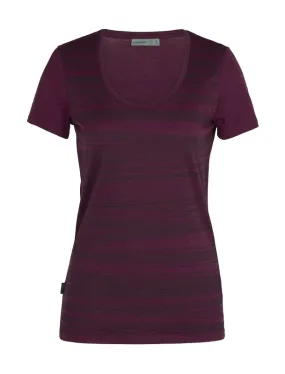 T-Shirt Icebreaker Women Tech Lite SS Scoop 1000 Lines Brazilwood