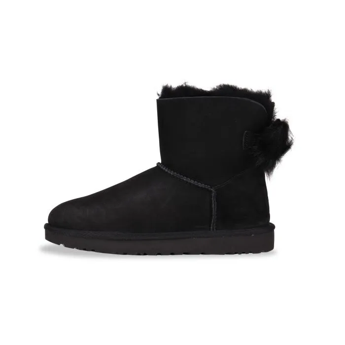 UGG  FLUFF BOW MINI BLACK