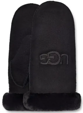 Want UGG Women Shearling Ugg Embroider Mitten Black